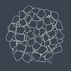 Hydrangea Outline Hoodie - AS Colour Mens Premium Hood Design