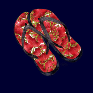 Pohutukawa Jandals tee - AS Colour Womens Maple Tee Design