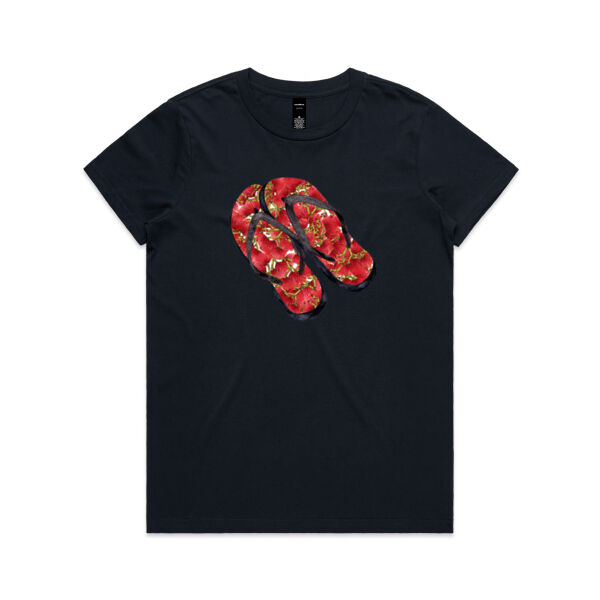 Pohutukawa Jandals tee - AS Colour Womens Maple Tee Thumbnail
