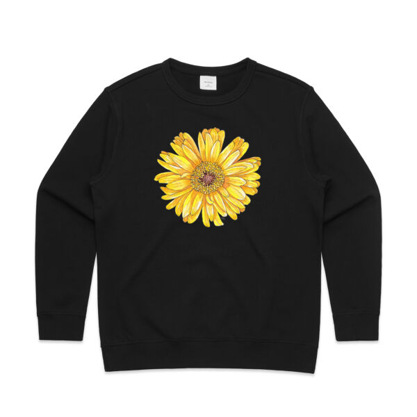 Happy Yellow Gerbera Sweatshirt - AS Colour Womens Premium Crew Thumbnail