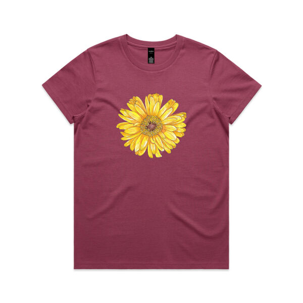 Happy Yellow Gerbera tee - AS Colour Womens Maple Tee Thumbnail