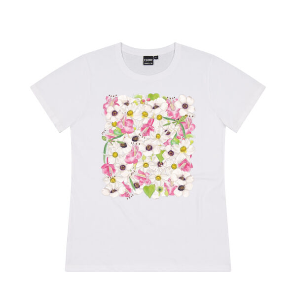 Uncommon NZ Native Flowers - Cloke Womens Silhouette Outline Tee Thumbnail